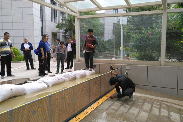 Automatic flood barrier Application case at the Emergency center building in YunNan city