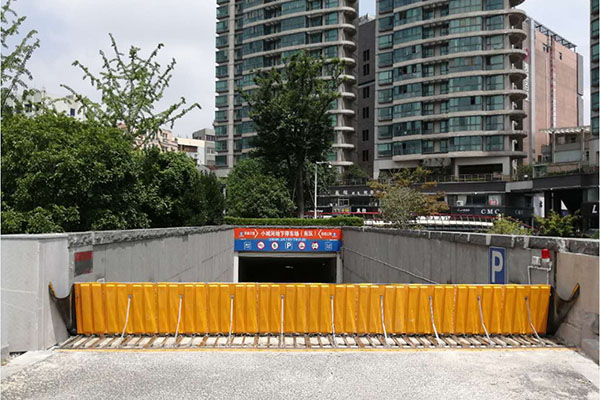 Embedded type automatic flood barrier application case at the entrance of a hospital underground parking lot in Zhang Jia Gang city